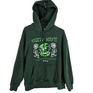 Levis Hoodie Mens XL Green Earth Wave Graphic Pullover Sweatshirt‎ Relaxed